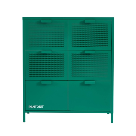 Commode PANTONE 6 tiroirs métal émeraude 90cm